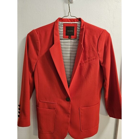 The Limited Jackets & Blazers - Women The Limited Red One Button Work Blazer Jacket 3/4 Sleeve - Size Small EUC